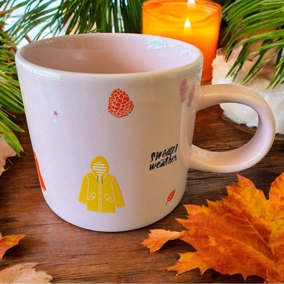 STARBUCKS | ban.do “Sweater Weather” Pink 12oz Mug Fall Winter Coffee - Picture 5 of 10